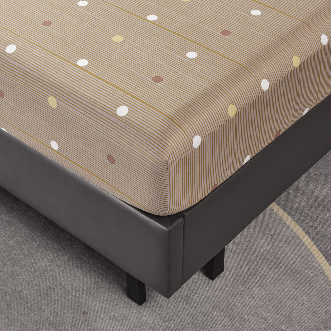 Hoeslaken met print - Emma geel