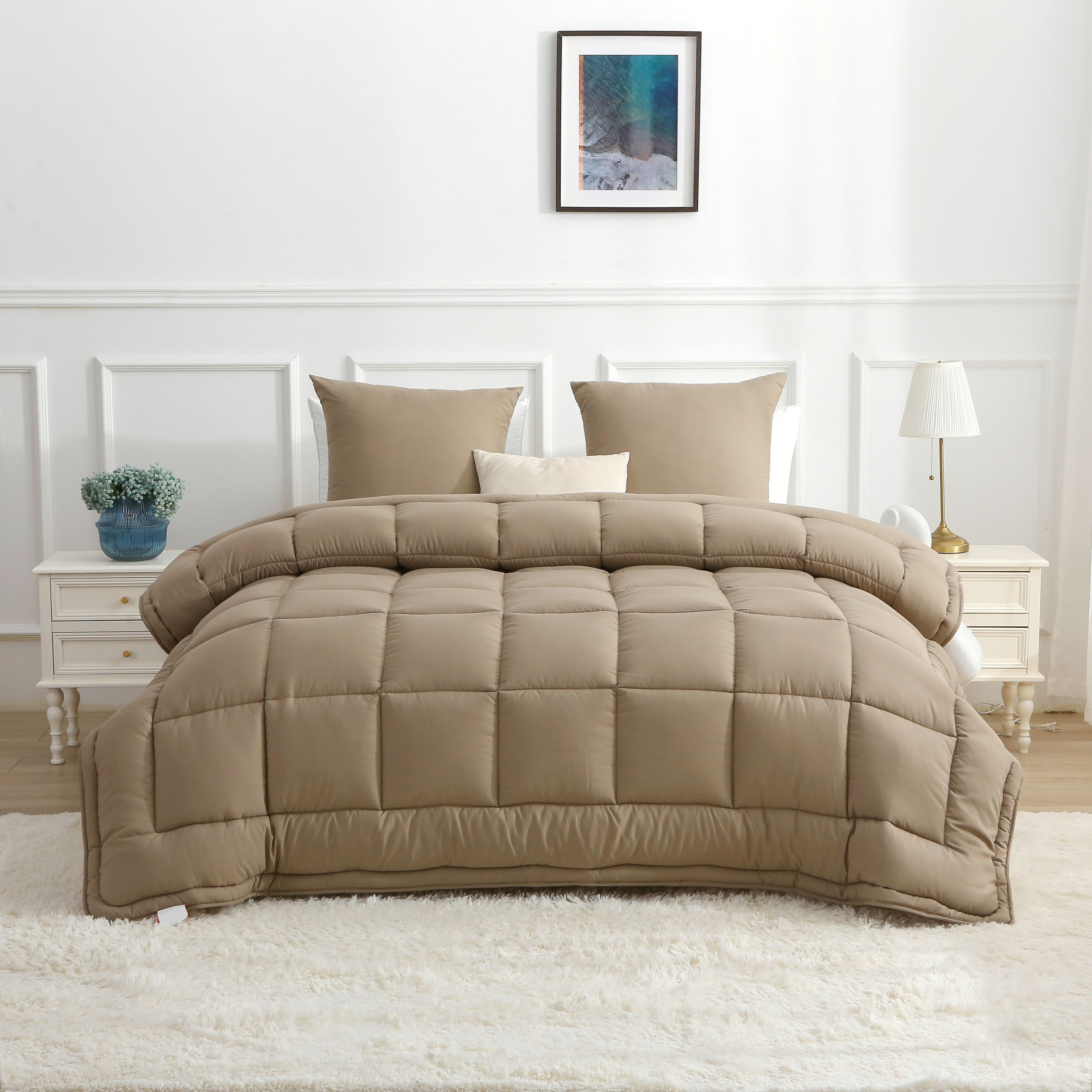 Dekbed met vaste overtrek - Taupe