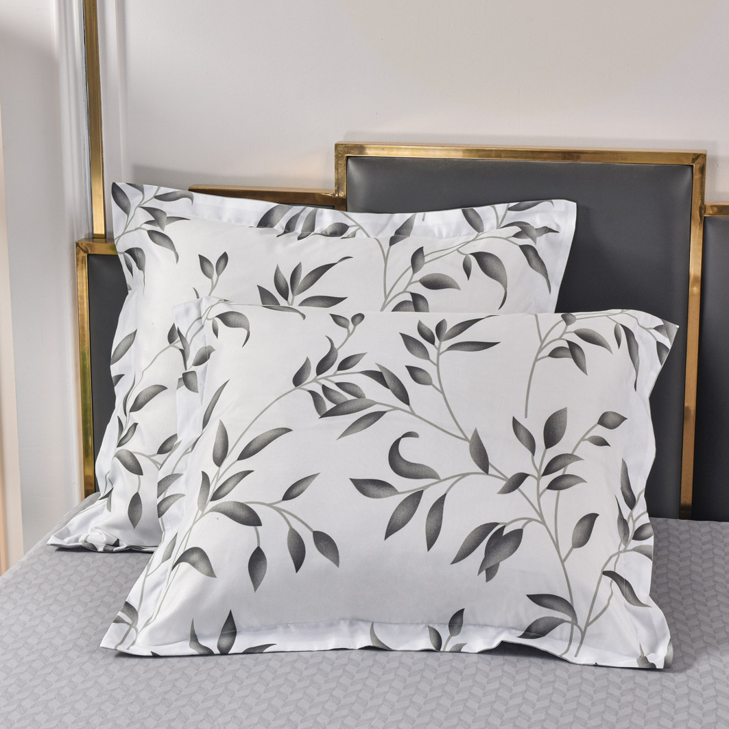 Kussensloop Nora - wit - grijs - 60x70 cm