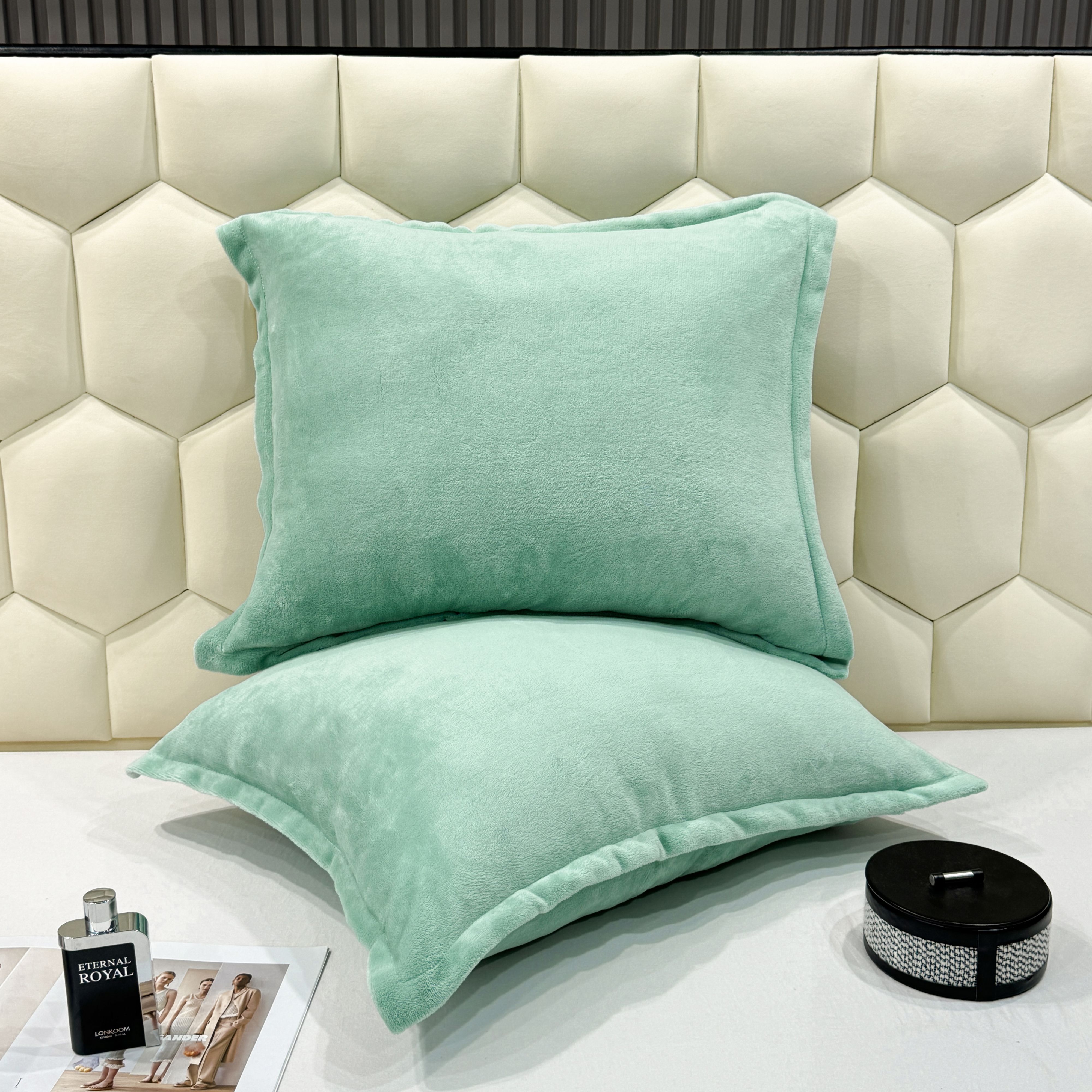 Teddy kussensloop groen