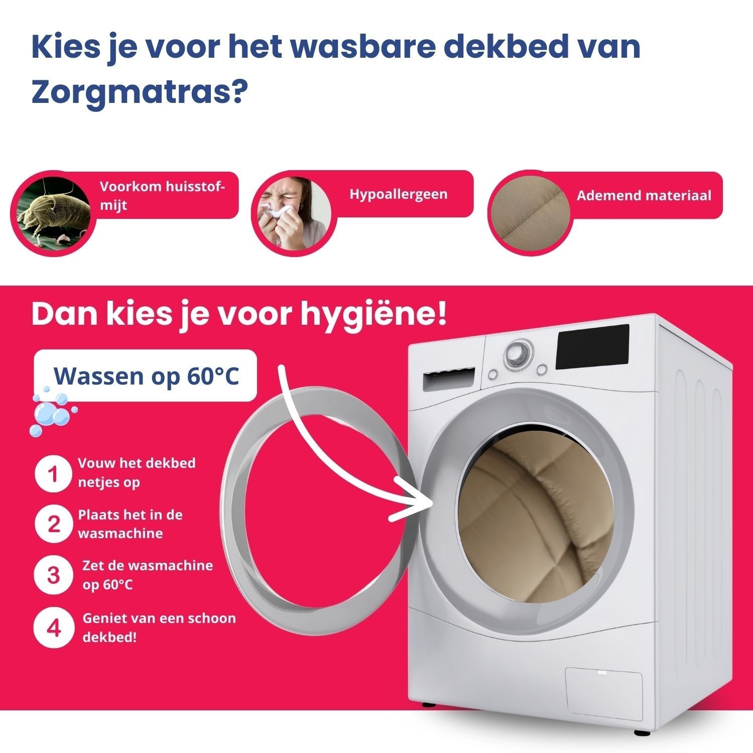 Dekbed wassen op 60 graden, kies voor hygiene