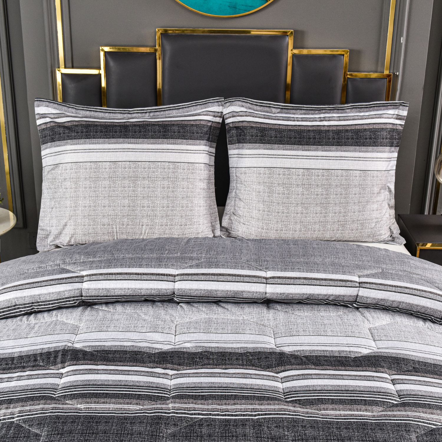 Lazy Dekbed zonder hoes - Velvet - grijs/zwart