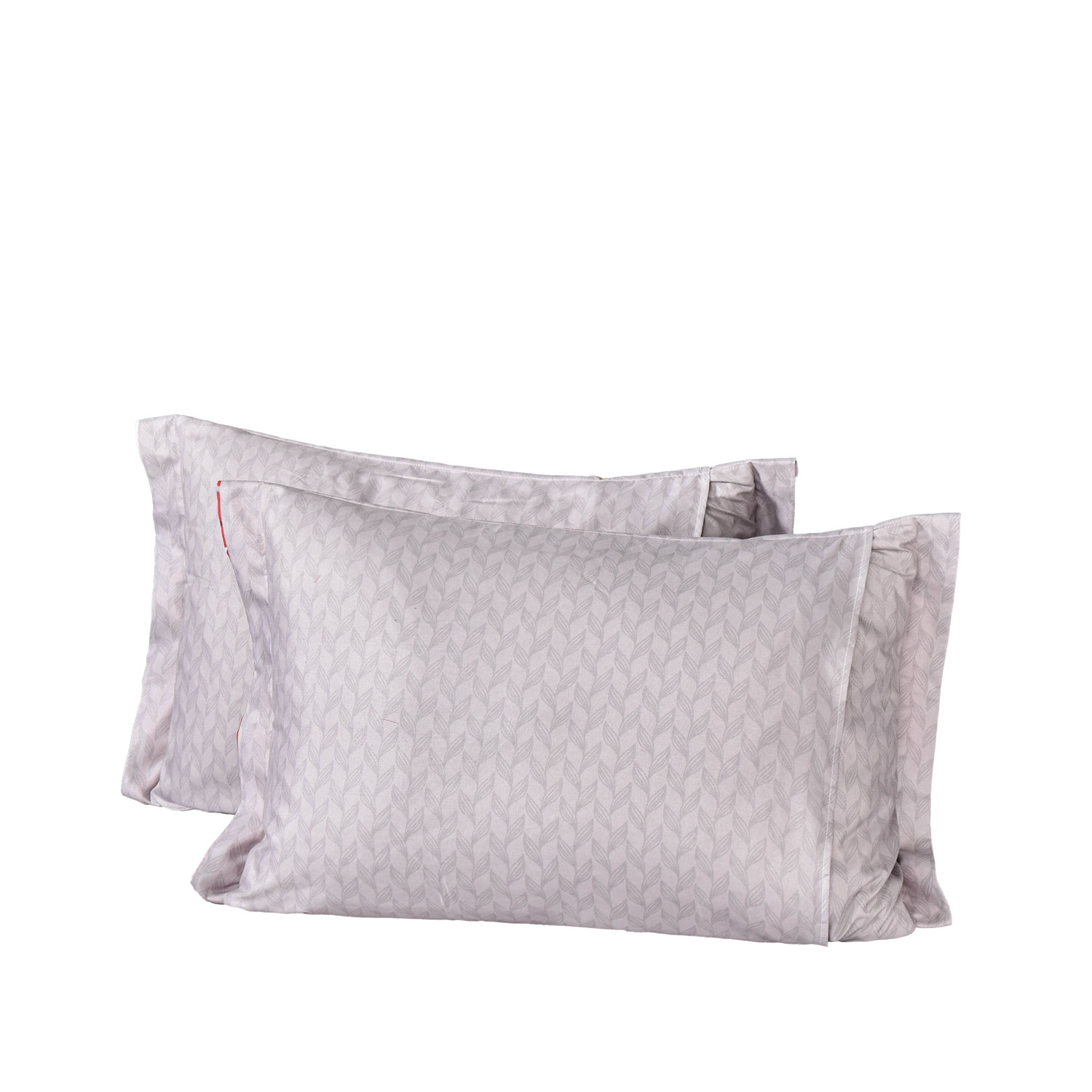 Achterzijde van kussenslopen rood dekbedovertrek